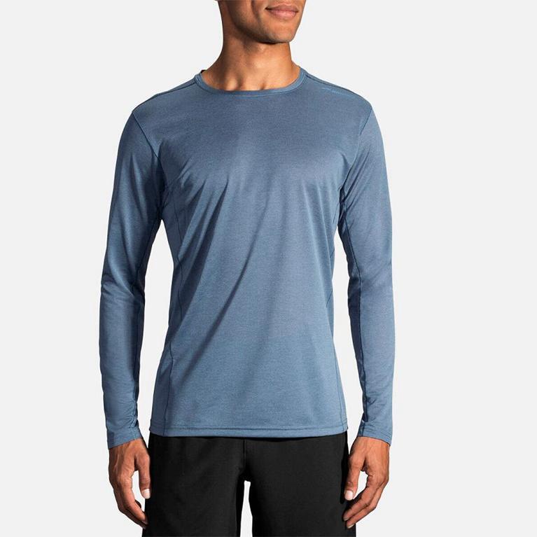 Brooks GHOST Long Sleeve Running Shirt Mens Canada - Blue (SYD435891)